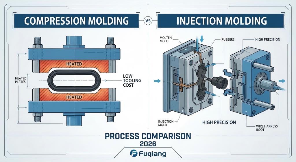 የጎማ መርፌ vs Compression Molding 2026
